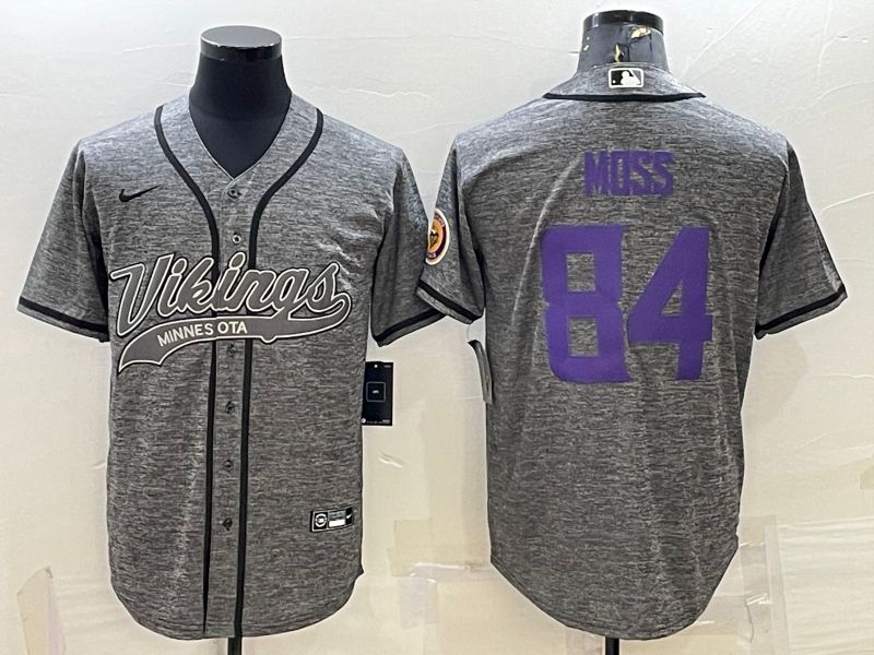 Men Minnesota Vikings #84 Moss Grey hemp ash 2022 Nike Co branded NFL Jerseys->minnesota vikings->NFL Jersey